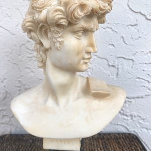 David by Michelangelo. 11” resin bust.